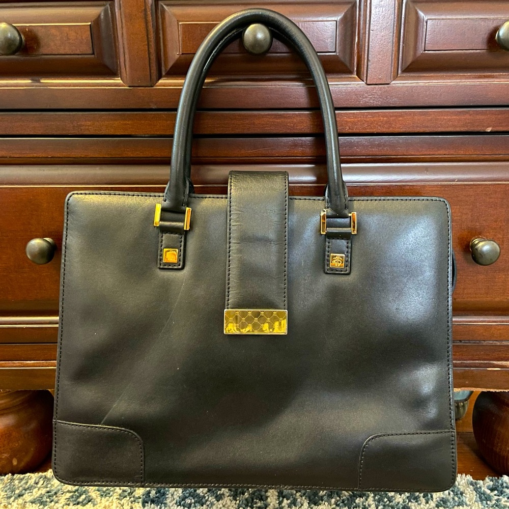 Black leather Brooks Brothers bag